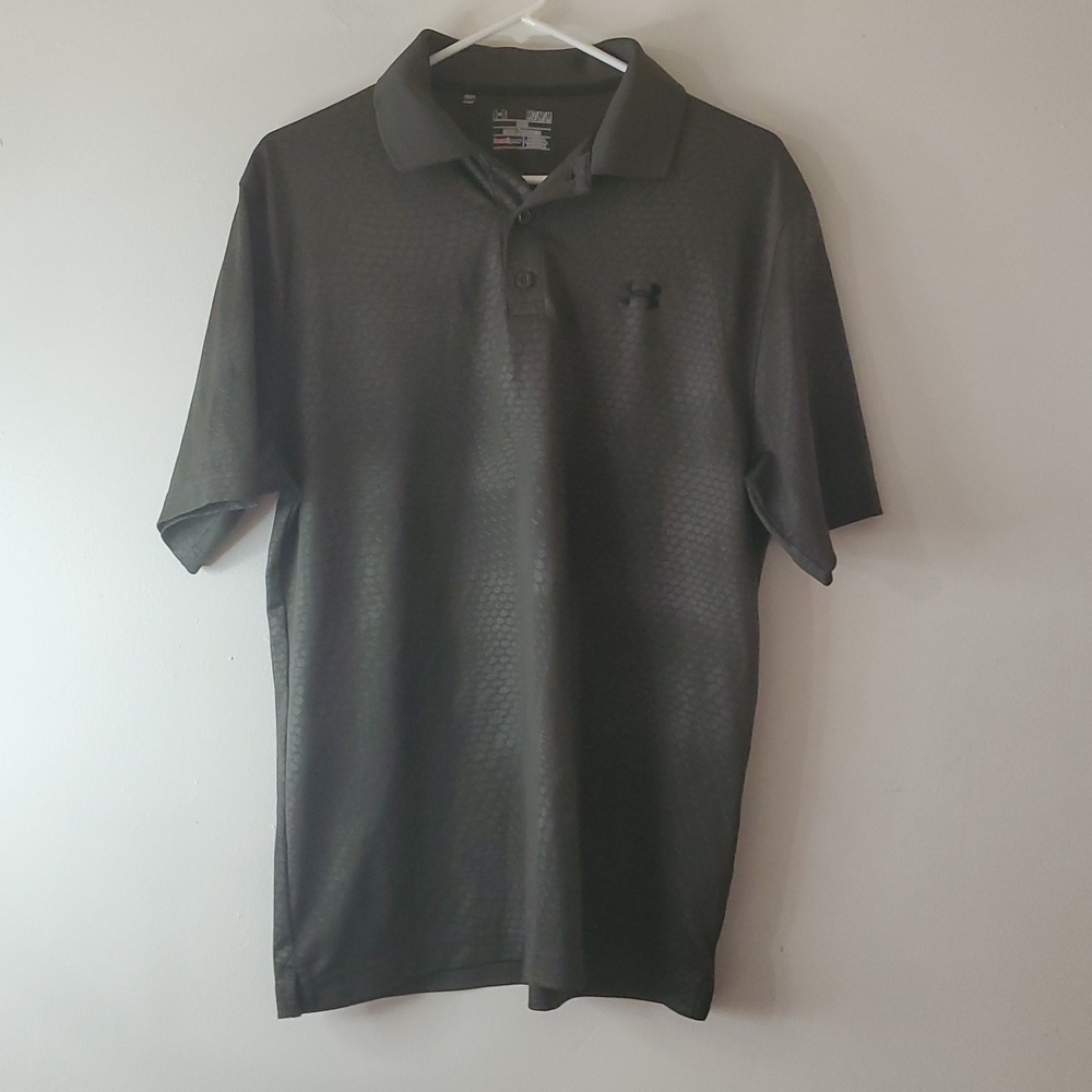 (Bundle) Mens Under Armour Golf Polo Shortsleeve Tops Size Med Heat Gear Loose - Picture 4 of 16
